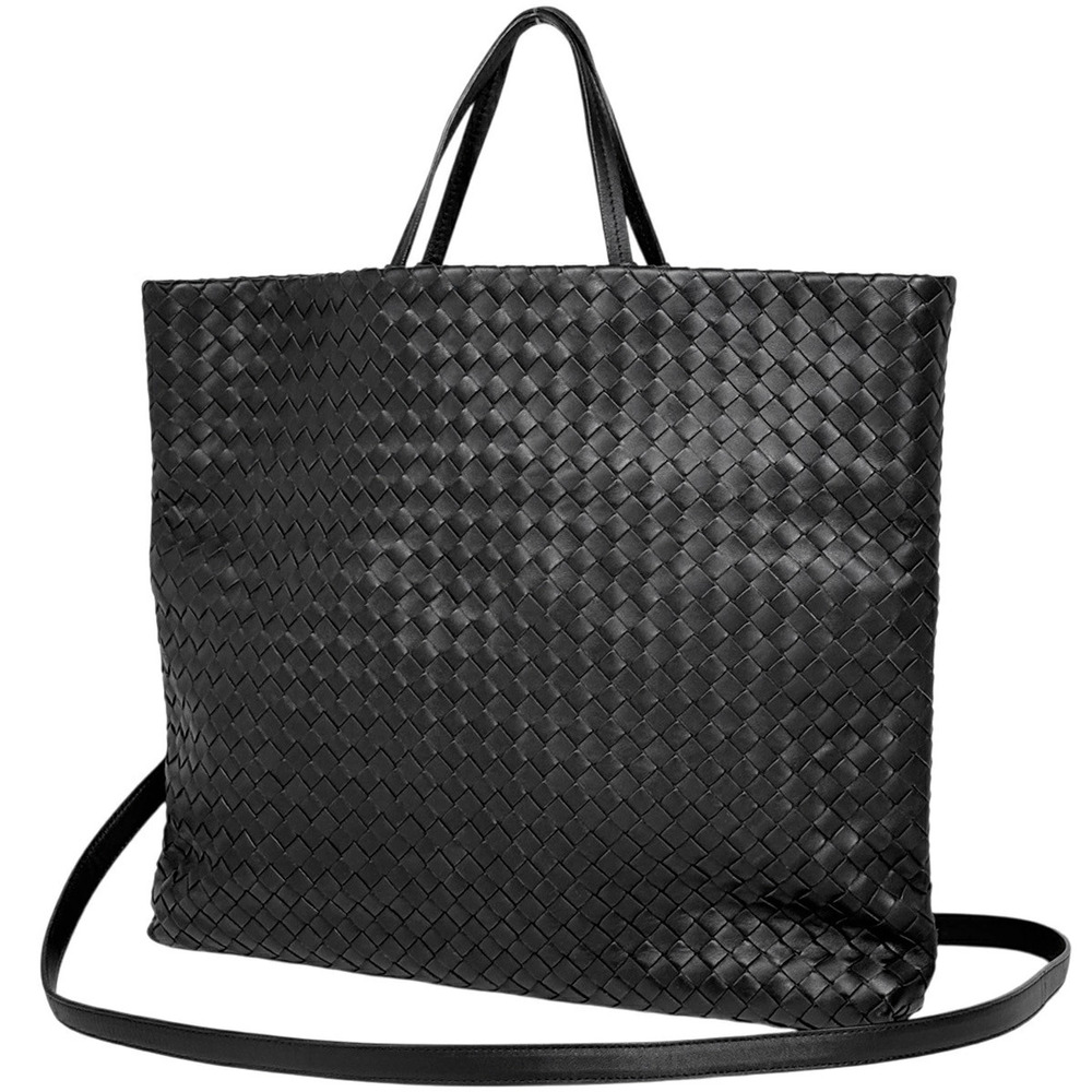 Bottega Veneta Intrecciato 2way Shoulder Bag Leather Black